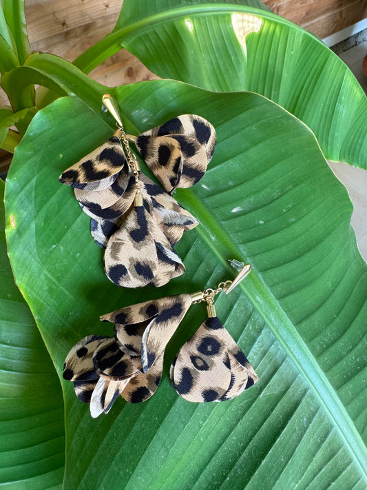 BOUCLES D OREILLES PAPILLON LÉOPARD