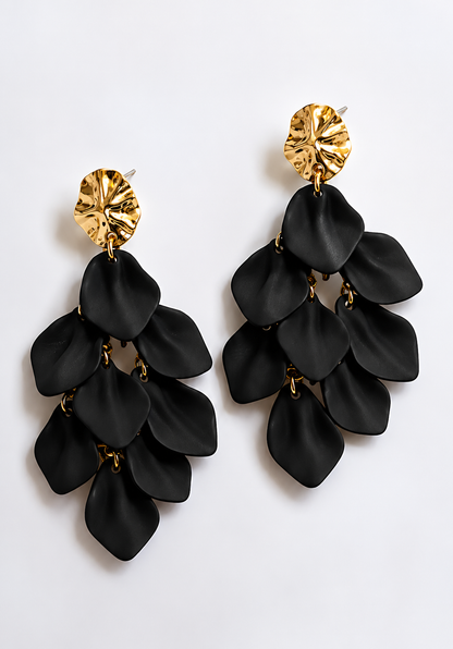 Boucles d oreilles PÉTALES noirs