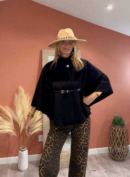 VESTE CAPE LA PARISIENNE  NOIRE