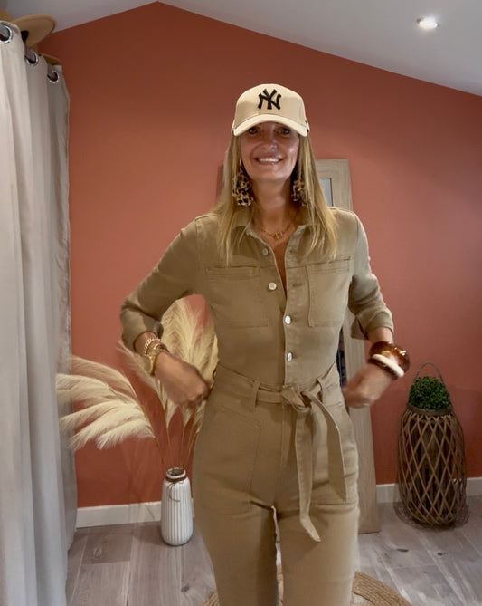 COMBINAISON  JUNGLE EN JEAN CAMEL