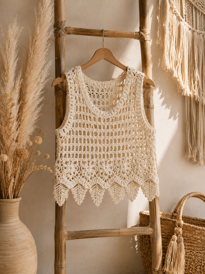 Débardeur crochet BOBOH écru