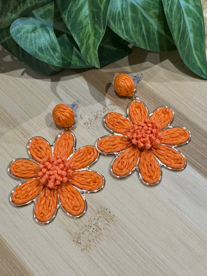 Boucles d oreilles MARGUERITE orange