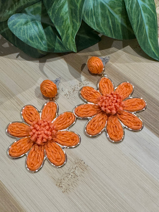 Boucles d oreilles MARGUERITE orange