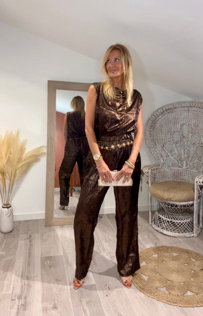 Ensemble BRONZE pantalon + haut manches courtes