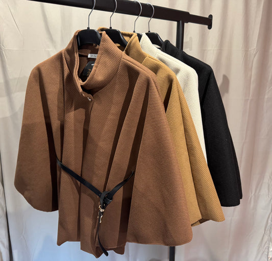 VESTE CAPE LA PARISIENNE MARRON