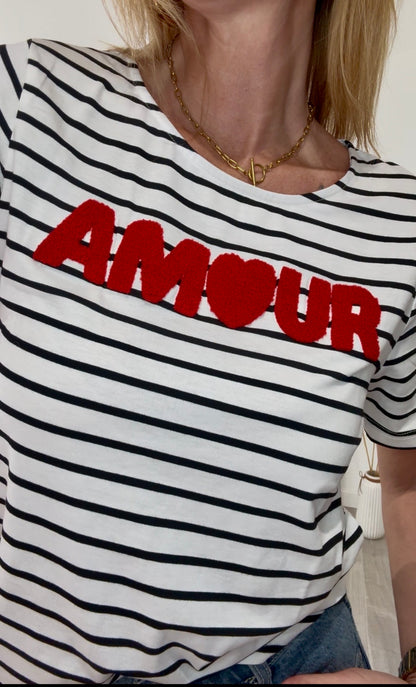 T-shirt marinière AMOUR
