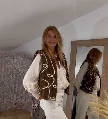 Gilet sans manche LOVELY chocolat