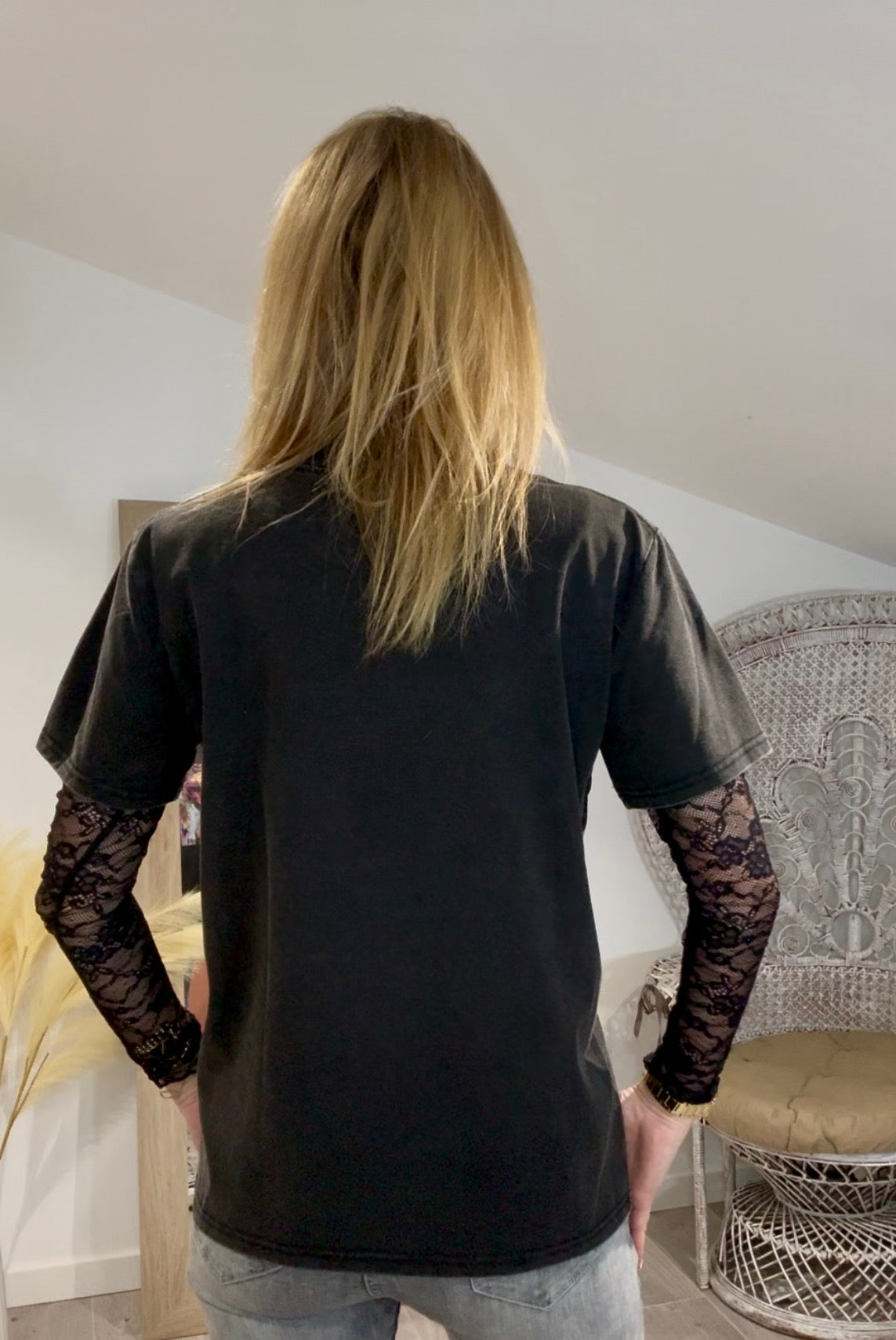 T-shirt GIRLY noir