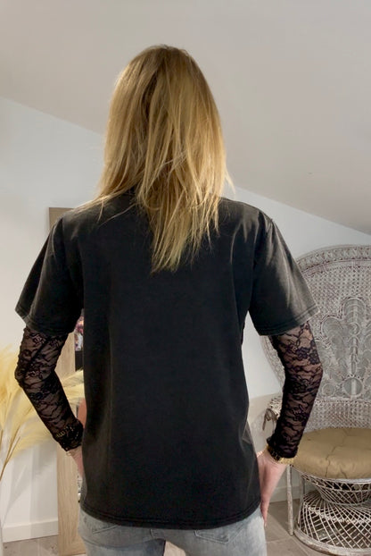 T-shirt GIRLY noir