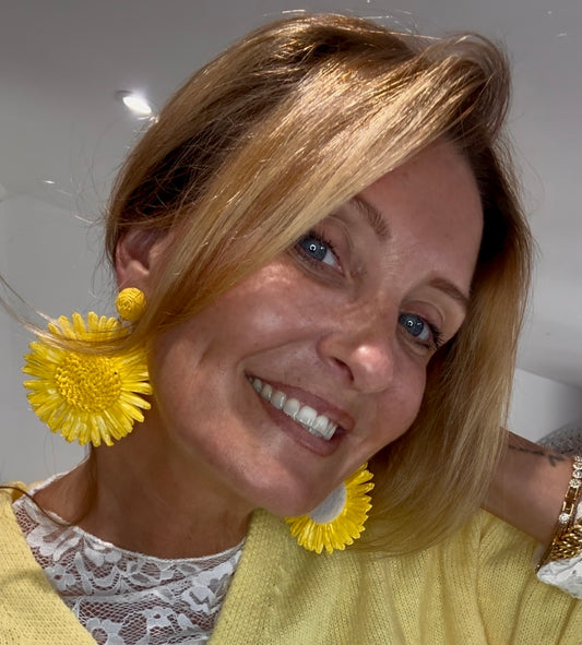 Boucles d oreille MARGUERITE jaune