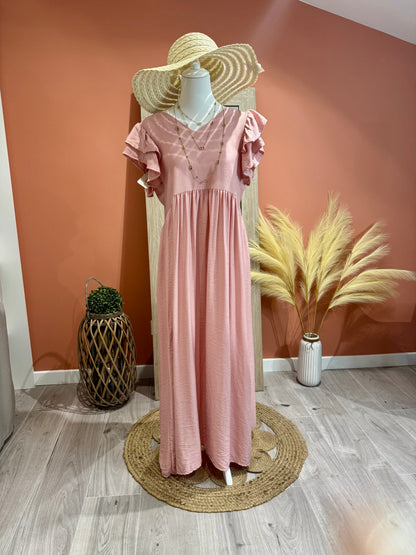 ROBE LONGUE « THELMA » ROSE