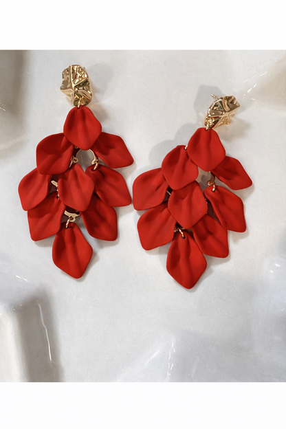 Boucles d oreilles PETALES ROUGES