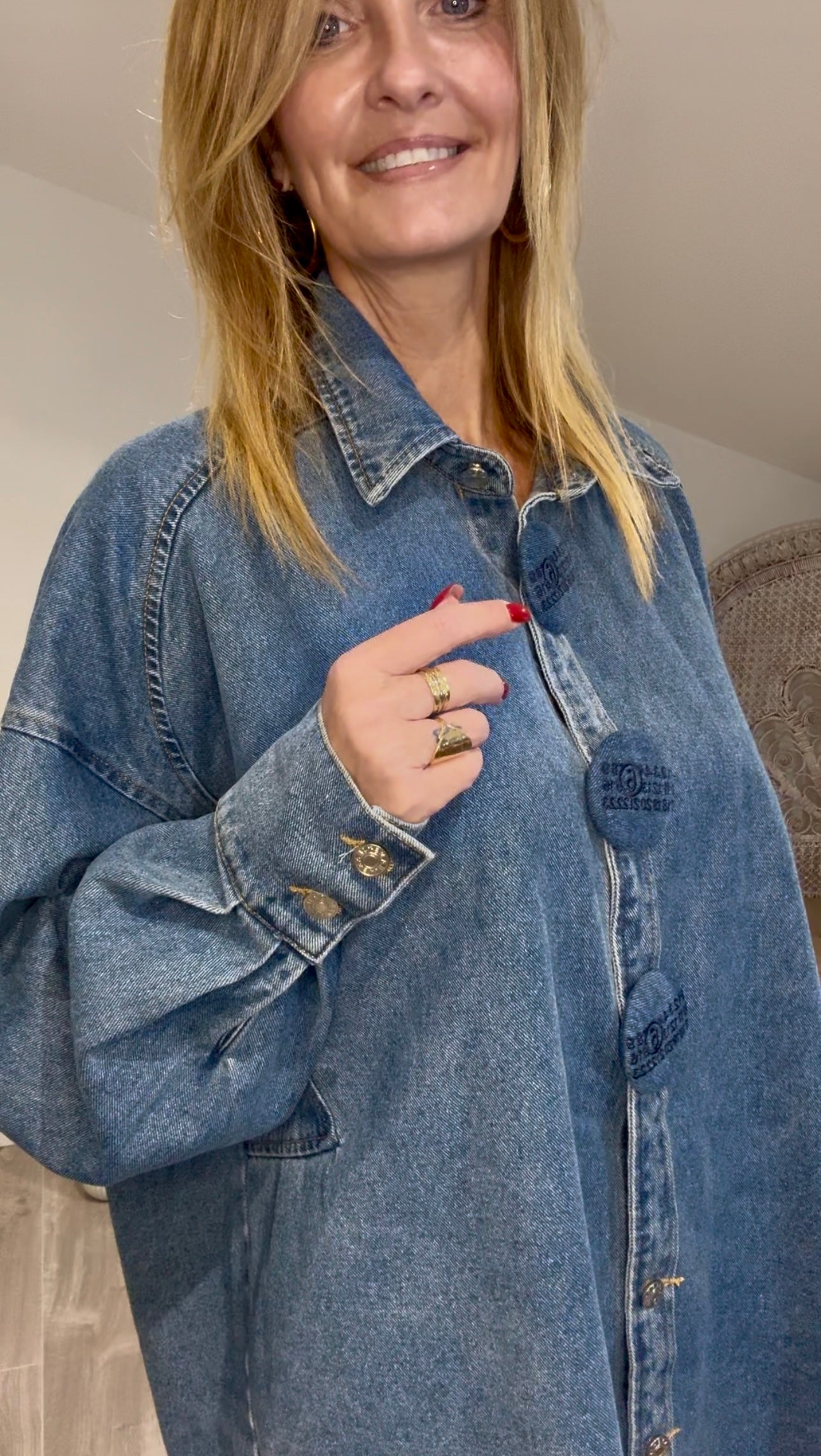 Chemise en jean overzise TOP GUN