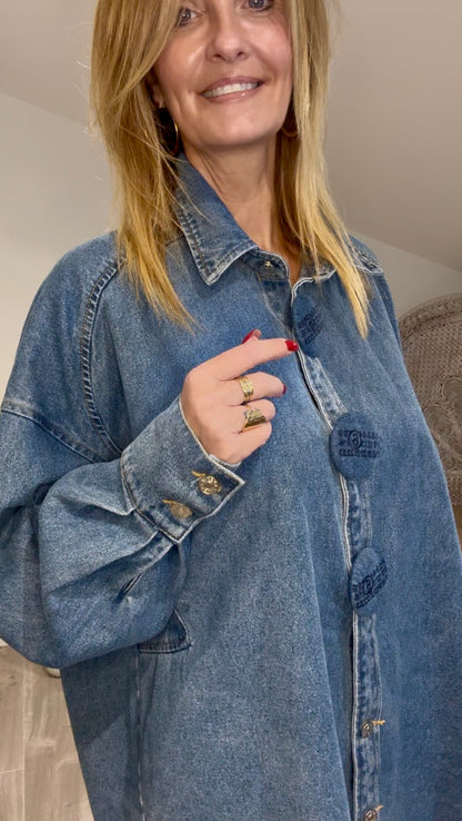 Chemise en jean overzise TOP GUN