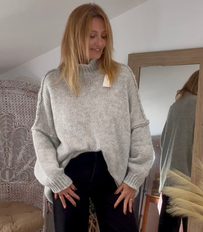 Pull COCOON gris clair
