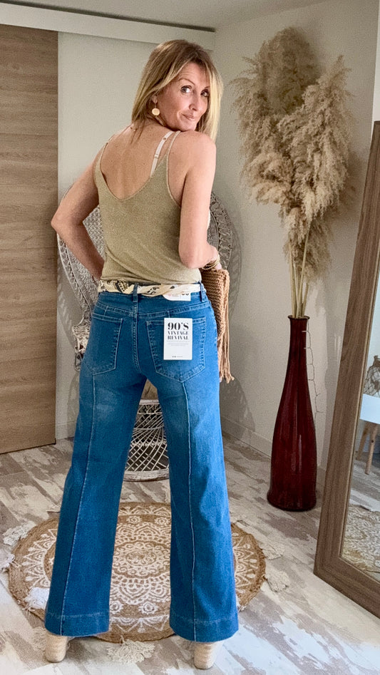 JEAN " BB "WIDE LEG SURPIQUE