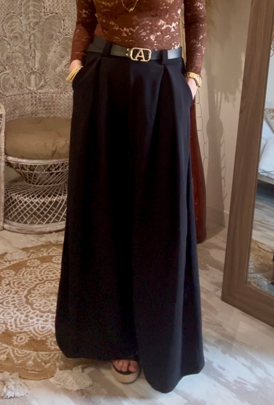 PANTALON "DARLING NOIR" FLUIDE ET LEGER
